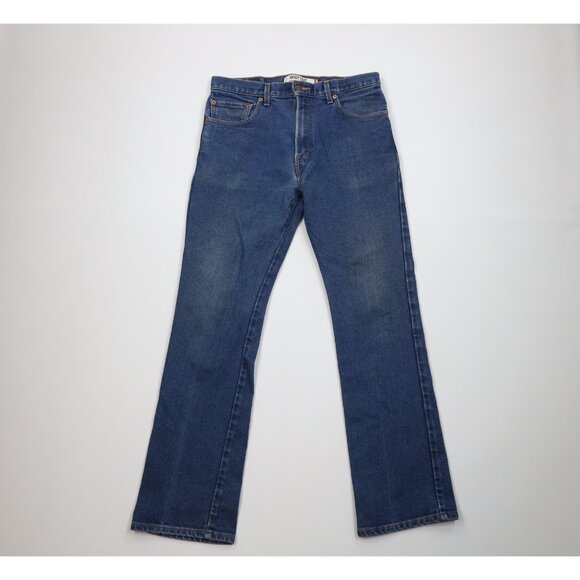 Vtg Y2K Levis 517 Mens 34x34 Distressed Western Wide Leg Boot Cut Denim Jeans - Picture 1 of 14